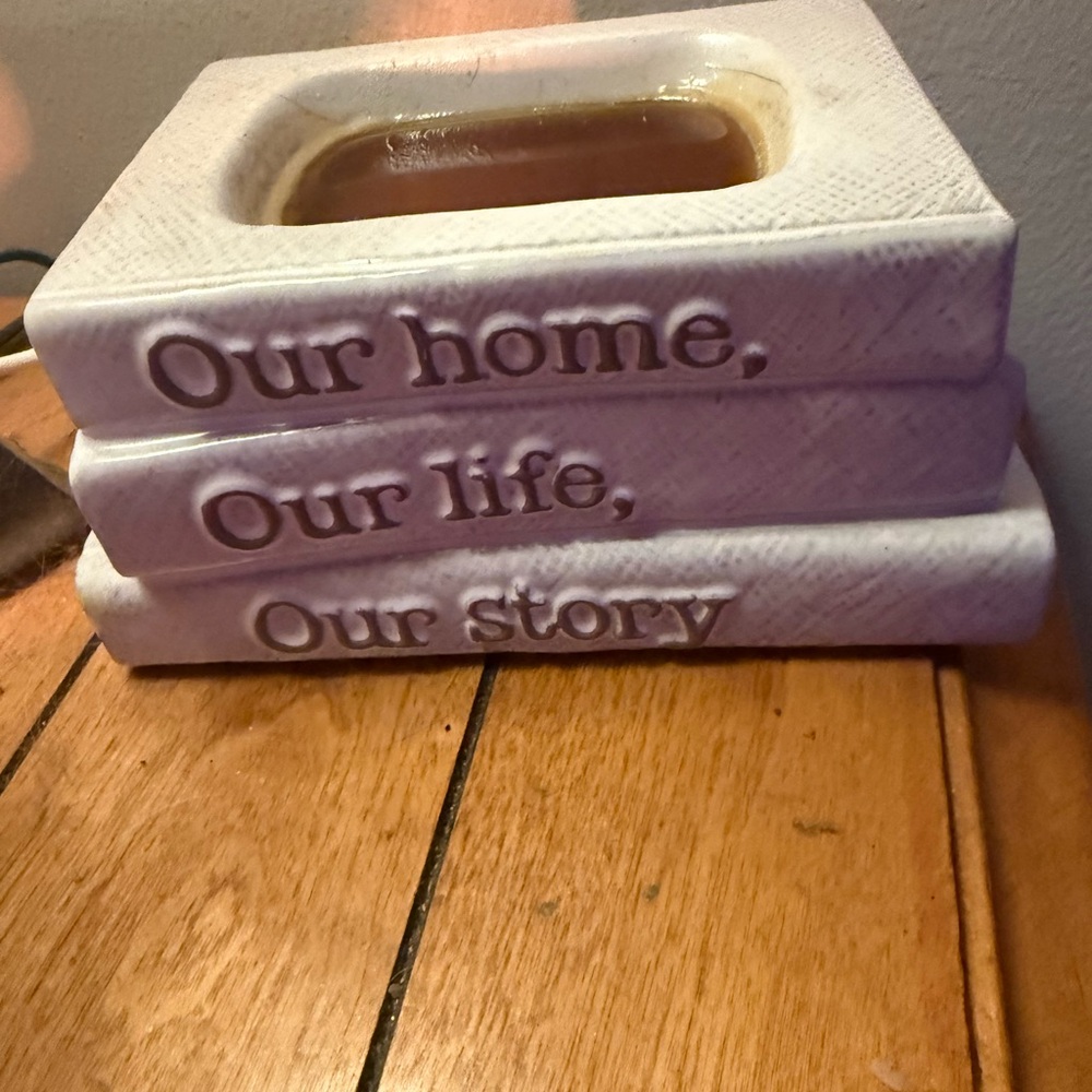 White Decorative Book Stack Accent